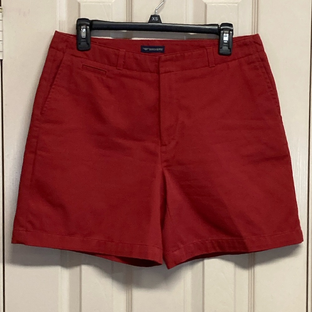 Dockers Flat Front Chino Shorts Brick Red Size 10